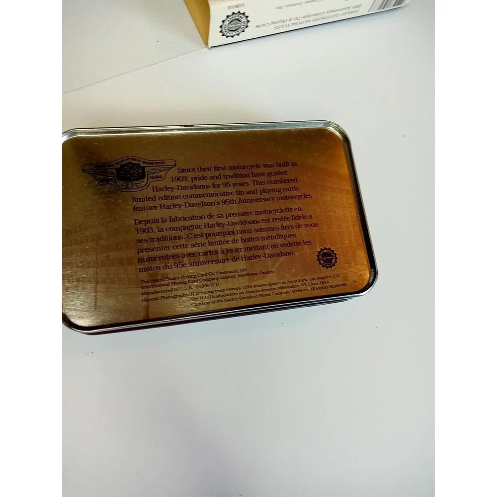 Harley-Davidson Motorcycles‎ 95th Anniversary Collectible Tin Playing Cards 1998